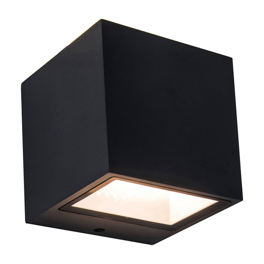 LED-ulkoseinälamppu Gemini mattamusta leveys 8,8cm