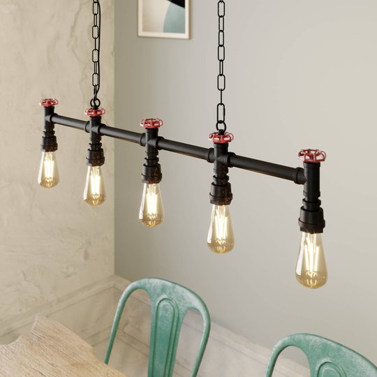Lindby Zlata -riippuvalo, 5-lamp., industriaalinen