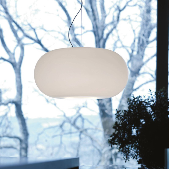 Prandina Over S5 -riippuvalaisin, opaali, Ø 42 cm