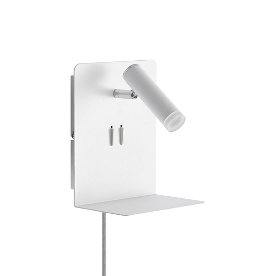 Lucande Zavi-LED-seinäspotti, taso, USB, valkoinen