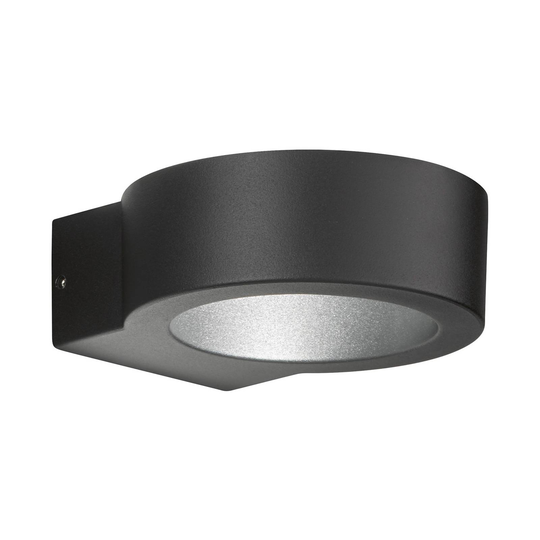 LED-ulkoseinävalaisin Torres, pyöreä, musta