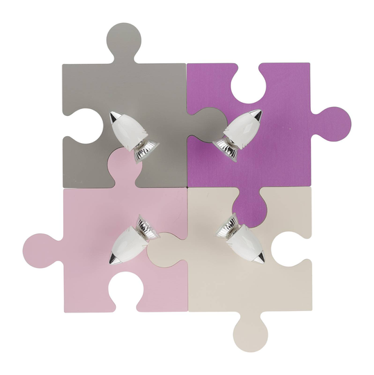 Kattovalo Puzzle IV, vaaleanpunainen/harmaa