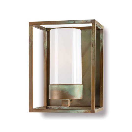 Ulkoseinälamppu Cubic³ 3366 messinki/opaali