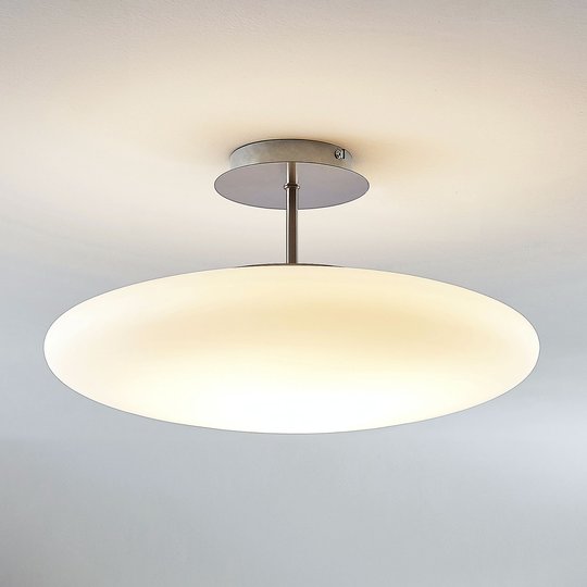 LED-opaalilasi-kattovalaisin Gunda, valkoinen