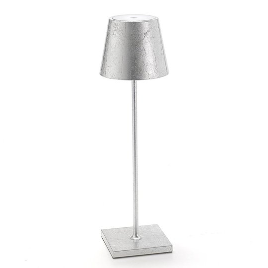 LED-pöytälamppu Poldina, kannettava, hopea