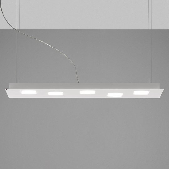 Fabbian Quarter -LED-riippuvalo 5-lamp. valkoinen