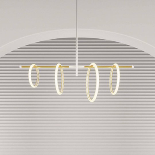 LED-riippuvalaisin Ulaop, 4 rengasta, valkoinen