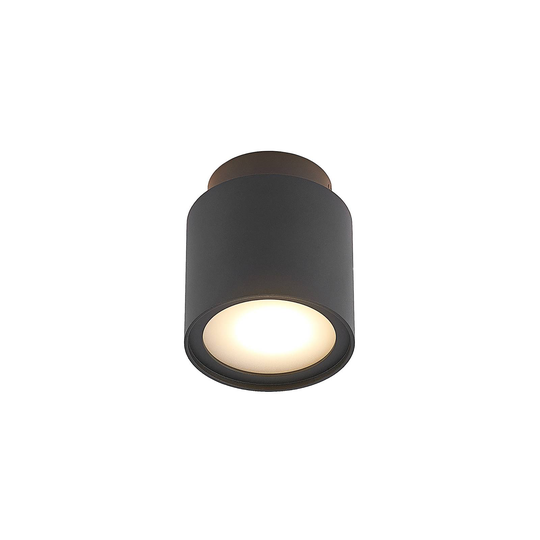 Arcchio Walisa -LED-kattovalaisin maitolasia musta