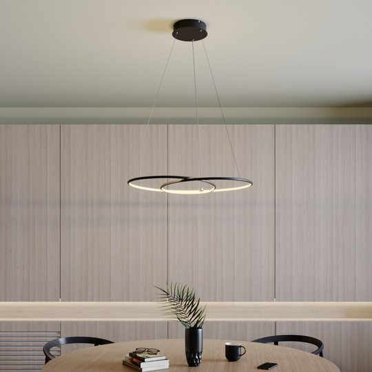 Lindby Lucy LED-riippuvalaisin, 70 cm, matta musta