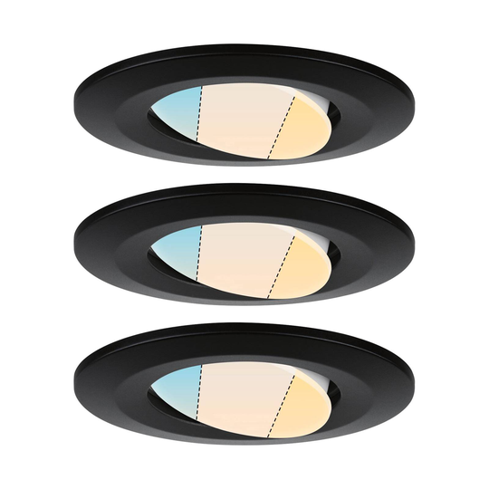 Paulmann Calla-LED-uppokohdevalo 3x IP65 CCT musta
