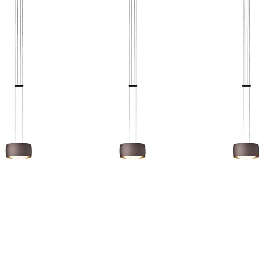 OLIGO Grace LED-riippuvalaisin 3-lamppuinen ruskea