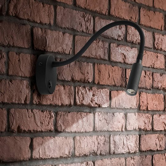 LED-seinävalaisin Lagos katkaisijalla, musta