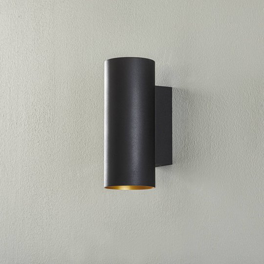 BEGA Studio Line seinävalo pyöreä musta/kulta 25cm