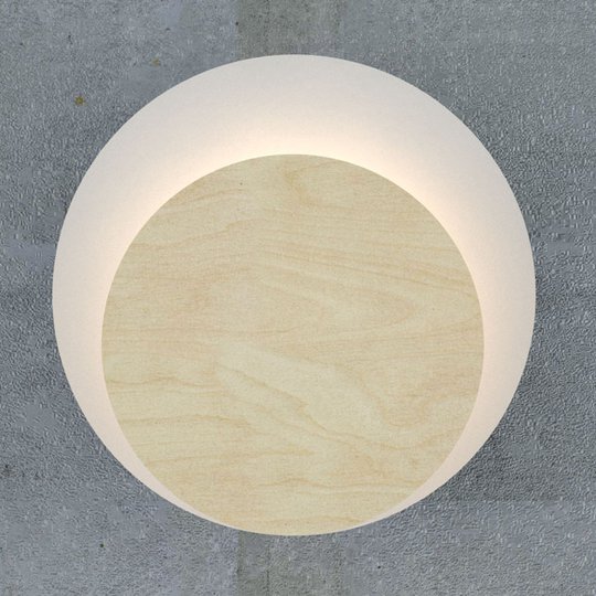 Seinävalaisin Circle, valkoinen, vaalea puu