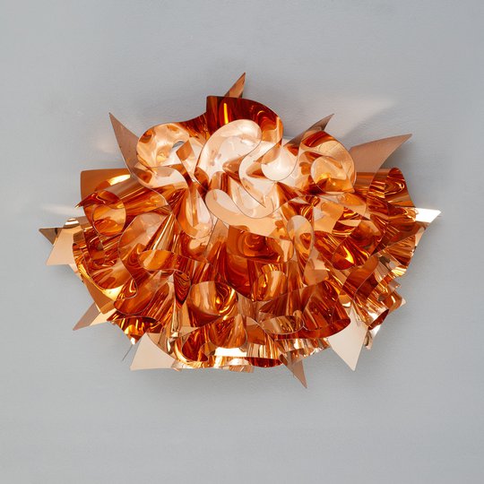 Slamp Veli -design-kattovalo, Ø 53 cm, kupari