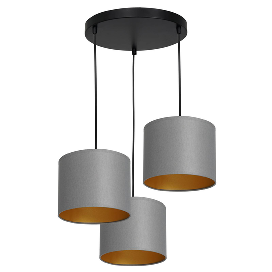 Soho-riippuvalo, lieriö, pyöreä, 3x, harmaa/kulta