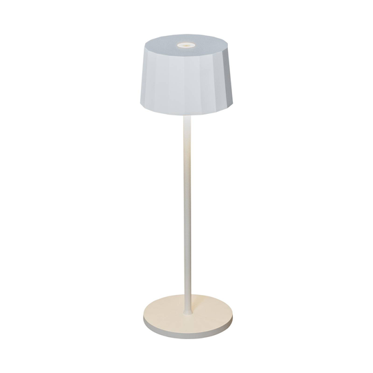 LED-pöytävalaisin Positano ulkokäyttöön, valkoinen
