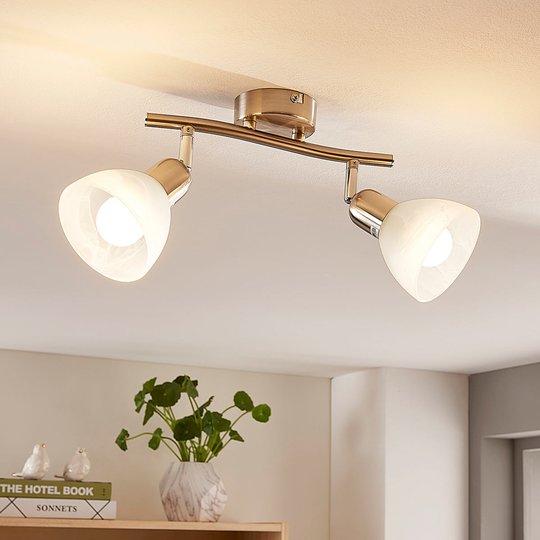 2-lamp. LED-kattovalaisin Paulina, nikkelinvärinen