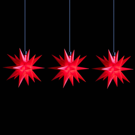 LED-valoketju, minitähdet ulos 3-lamp., punainen