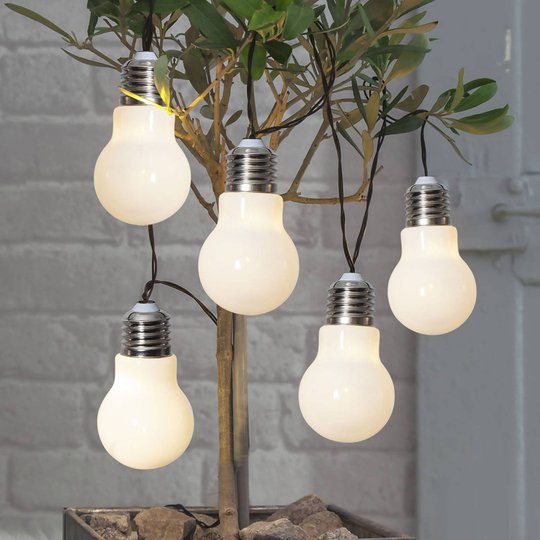 LED-valoketju Glow, paristokäyttöinen, valkoinen