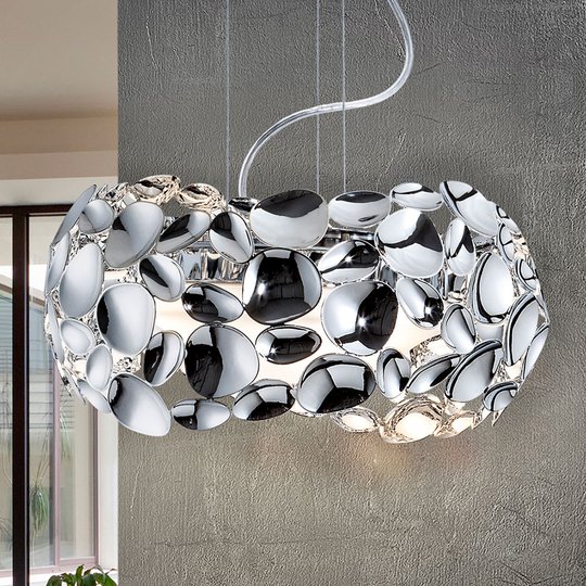 LED-riippuvalaisin Narisa, Ø 32 cm, kromi