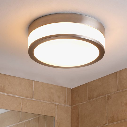 Lindby Flavi LED-kattovalaisin, Ø 28 cm, nikkeli