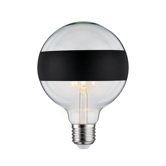 Paulmann LED E27 6,5W G125 rengaspeili, musta