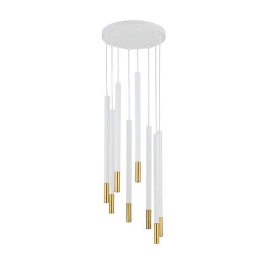 Riippuvalaisin Sopel Due 8 valkoinen/kulta, 8-lamp