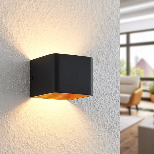 Arcchio Karam -LED-seinävalaisin, 10 cm, musta