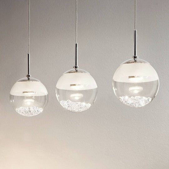 Pitkä LED-riippuvalaisin Montefio, kristallia