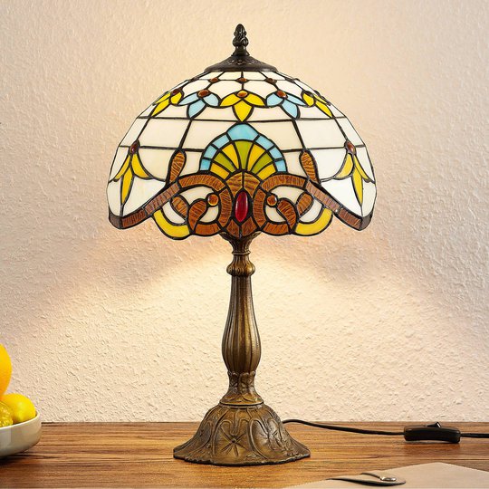 Lindby Audrey -pöytävalaisin, tiffany-tyylinen