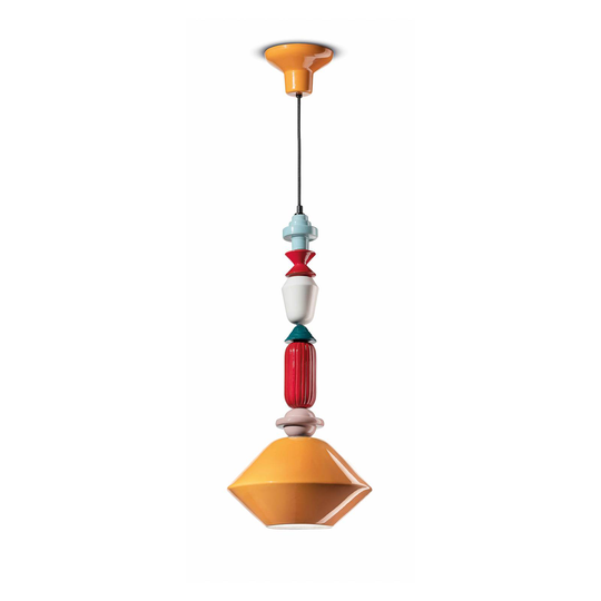 Riippuvalo Lariat keramiikkaa, K 70 cm, keltainen