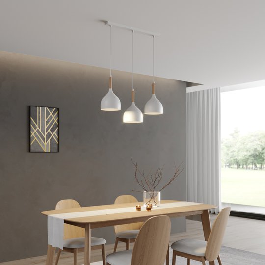 Riippuvalaisin Noak 3-lamp., suora, valkoinen