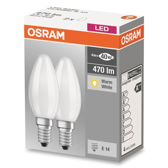 E14 4W 827 LED-kynttilälamppu matta, 2 kpl:n setti