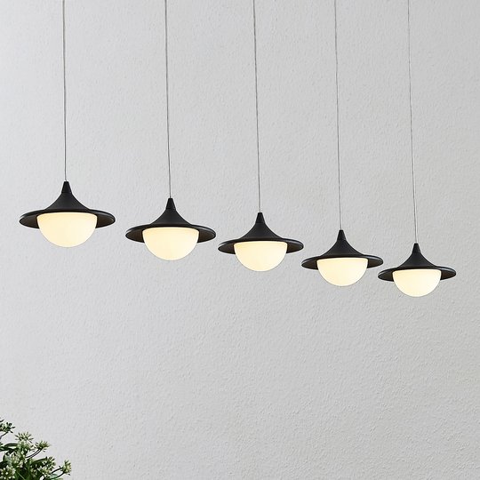 Lucande Tamsi -LED-riippuvalo, 5-lamp., himmennys