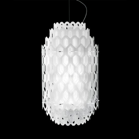 Valkoinen design-LED-riippuvalaisin Chantal