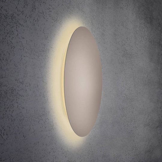 Escale Blade -LED-seinävalaisin, taupe, Ø 79 cm