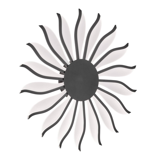 LED-seinävalo Dela-Suna 18 valoa, musta, himmennys