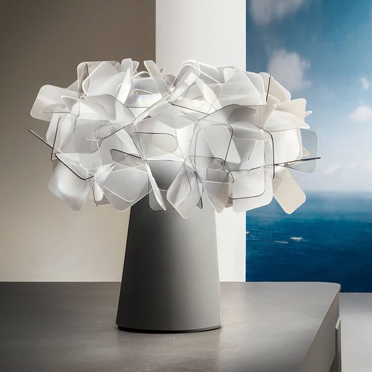 Slamp Clizia -LED-pöytälamppu, akku himmennys fumé