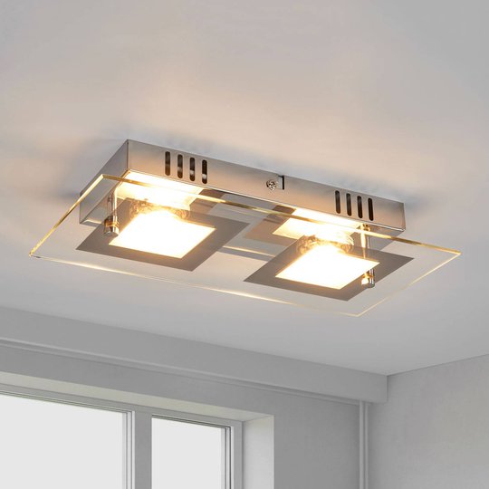 Manja - kaksivaloinen LED-kattovalaisin, kromi