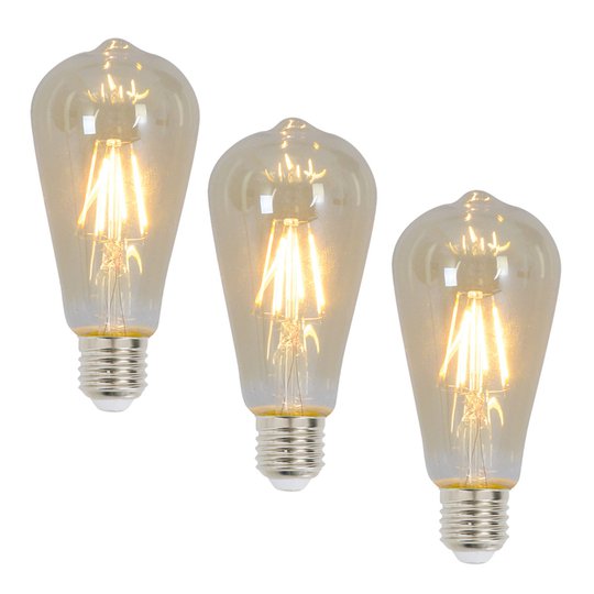 Rustiikki LED-lamppu E27 4 W, 300 lm, 3 kpl 2200 K
