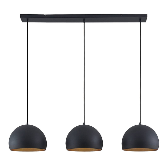 Lindby Tarjei -riippuvalo, 120 cm, musta-kulta