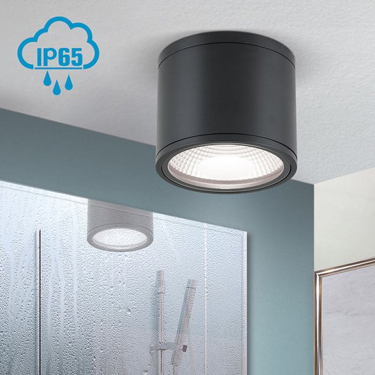 LED-kattovalaisin Sputnik IP65 Ø 14,5 cm musta