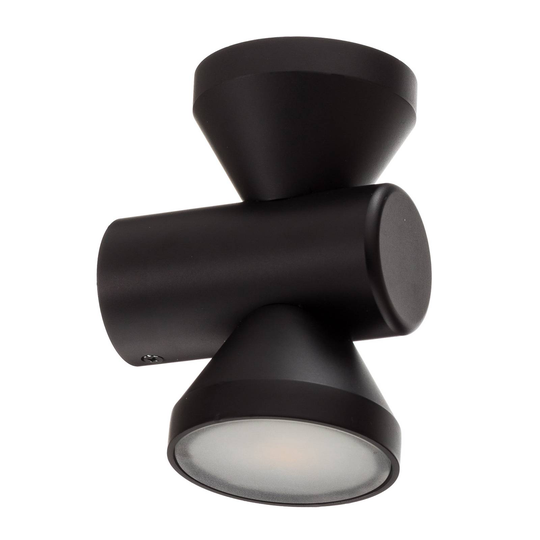 LED-seinävalaisin Key, 2-lamppuinen, musta