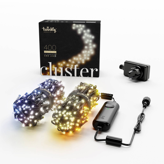Twinkly CCT -Cluster-ketju, musta, 400-lamp., 6 m