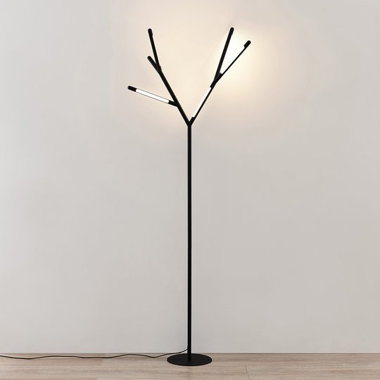 Lucande Cuerno -LED-lattiavalaisin musta-valkoinen