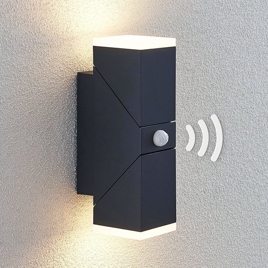LED-ulkoseinävalaisin Sally, 2-lamppuinen, sensori