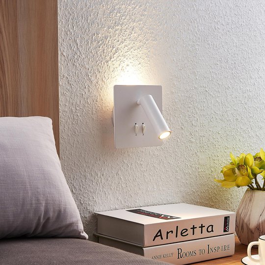 Lucande Magya valkoinen 2-lamp. neliö
