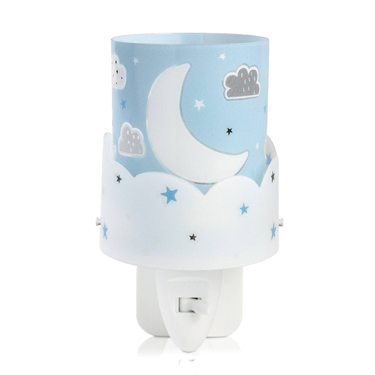 Lastenhuoneen LED-yövalo Moon, sininen