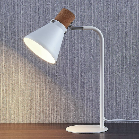 Pöytävalaisin Silva, korkkikoriste valkoinen 32 cm